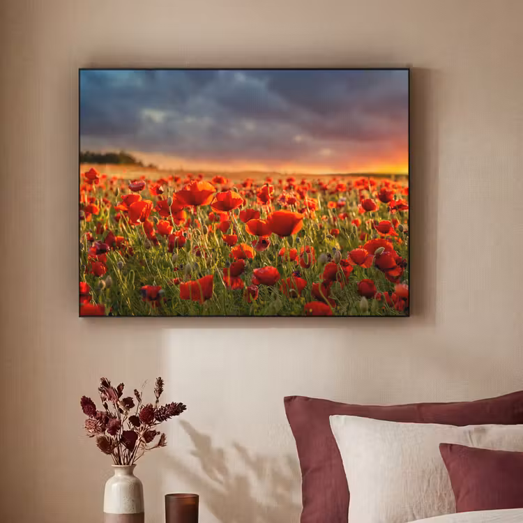 Art Frame - Zonsondergang - Klaprozen - Rood - Bloemen - Veld - Natuur — 3