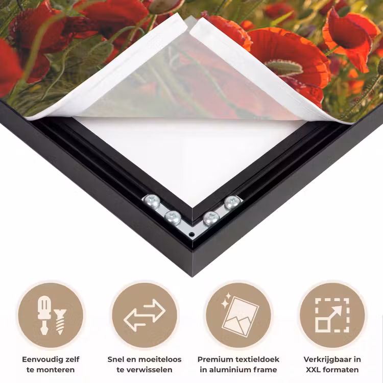 Art Frame - Zonsondergang - Klaprozen - Rood - Bloemen - Veld - Natuur — 4