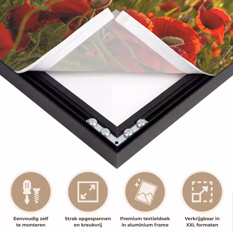 Art Frame - Zonsondergang - Klaprozen - Rood - Bloemen - Veld - Natuur — 8