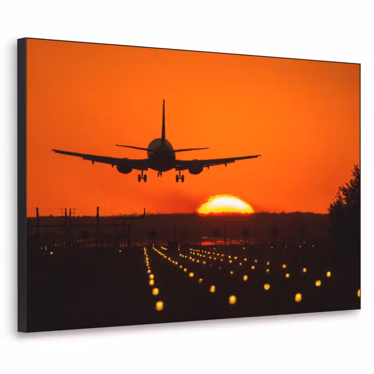Art Frame - Zonsondergang - Vliegtuig - Oranje - Zon — 1