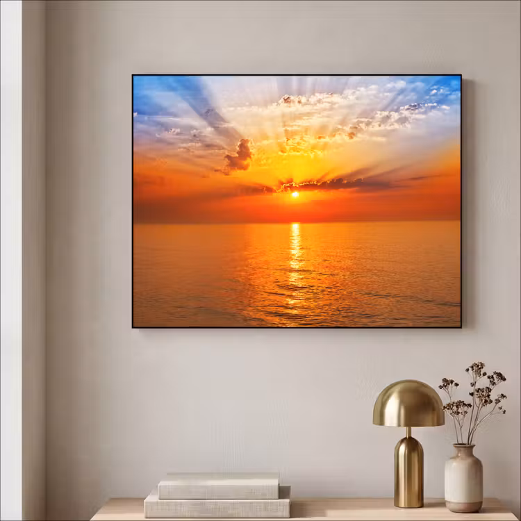 Art Frame - Zonsondergang - Zee - Lucht - Oranje - Horizon - Water — 5