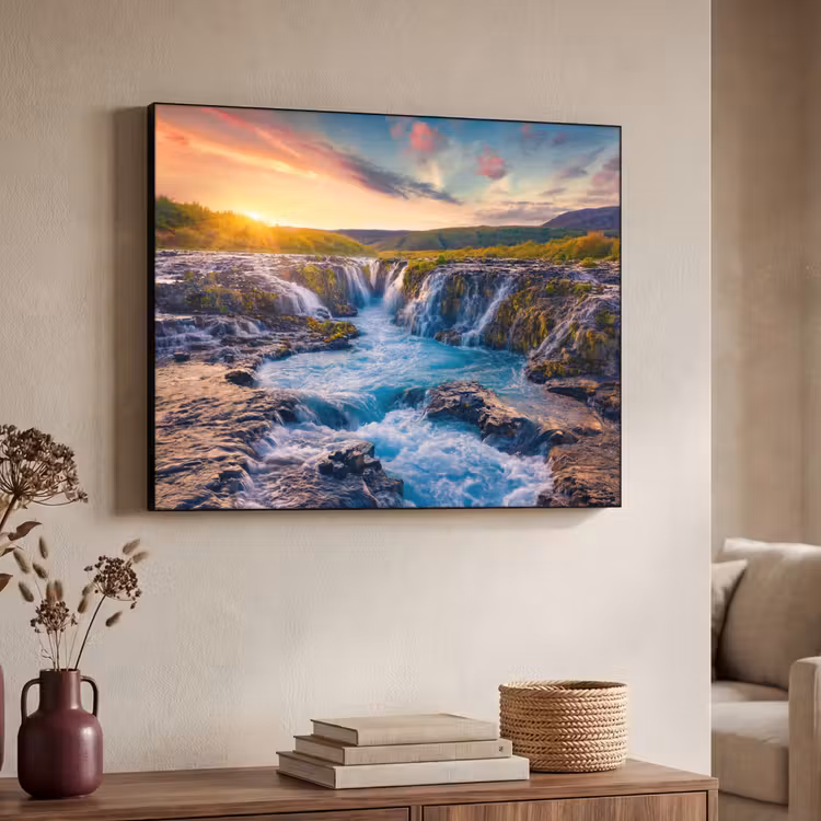 Art Frame - Waterval - Planten - Mos - Landschap - Zonsondergang - Rots — 7