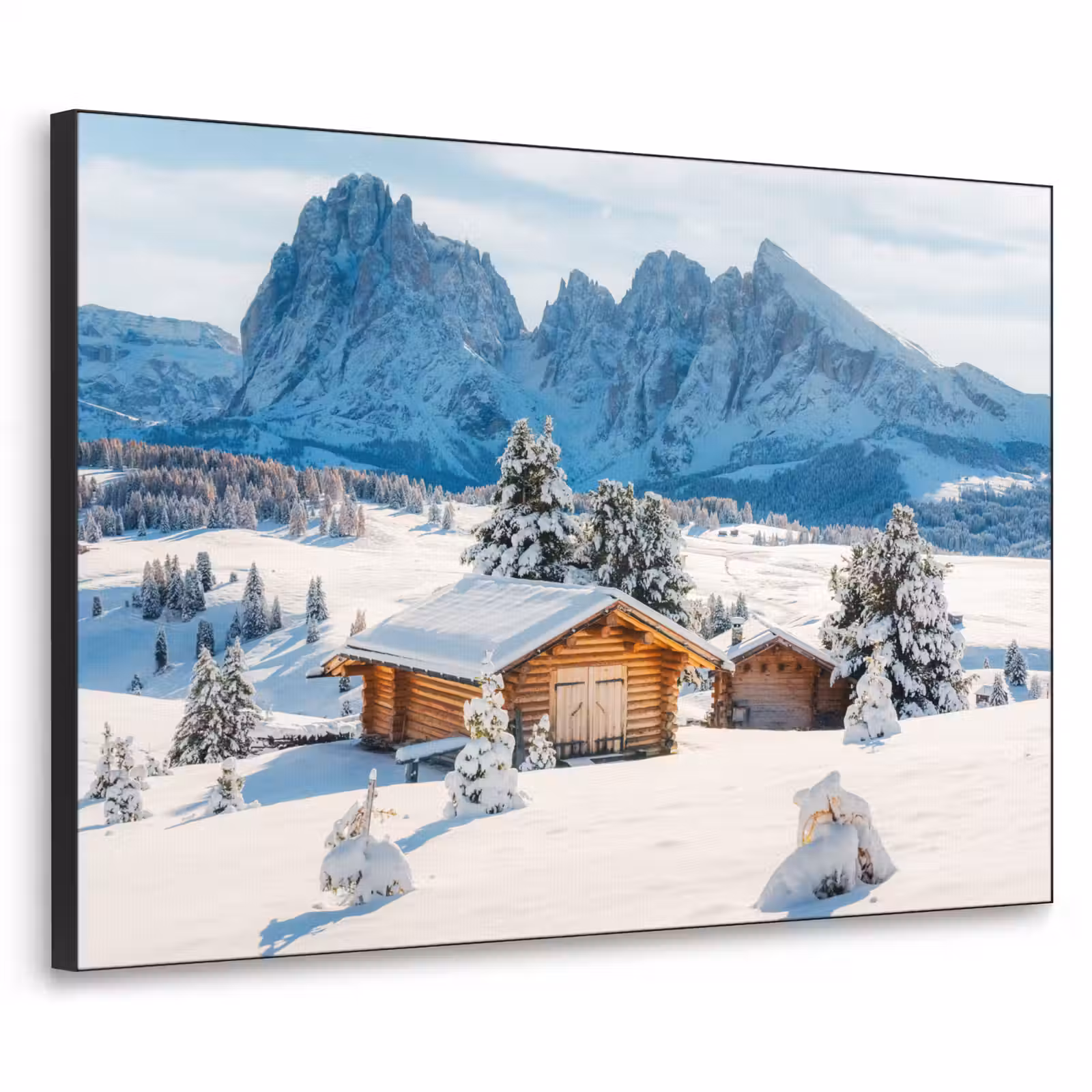 Art Frame - Winter - Huisje - Bergen - Uitzicht - Sneeuw — 1