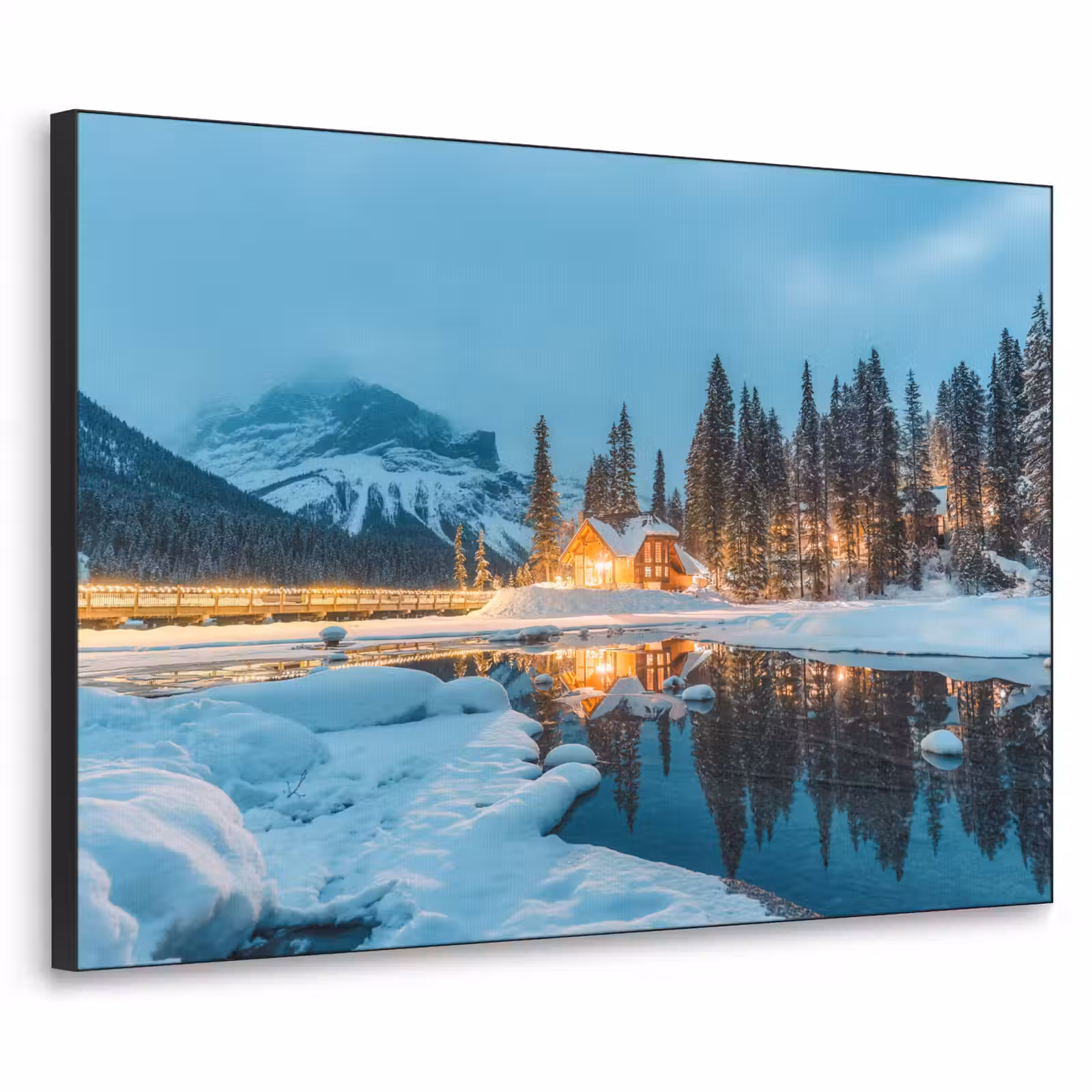 Art Frame - Winterlandschap - Natuur - Huis - Bergen - Sneeuw — 1