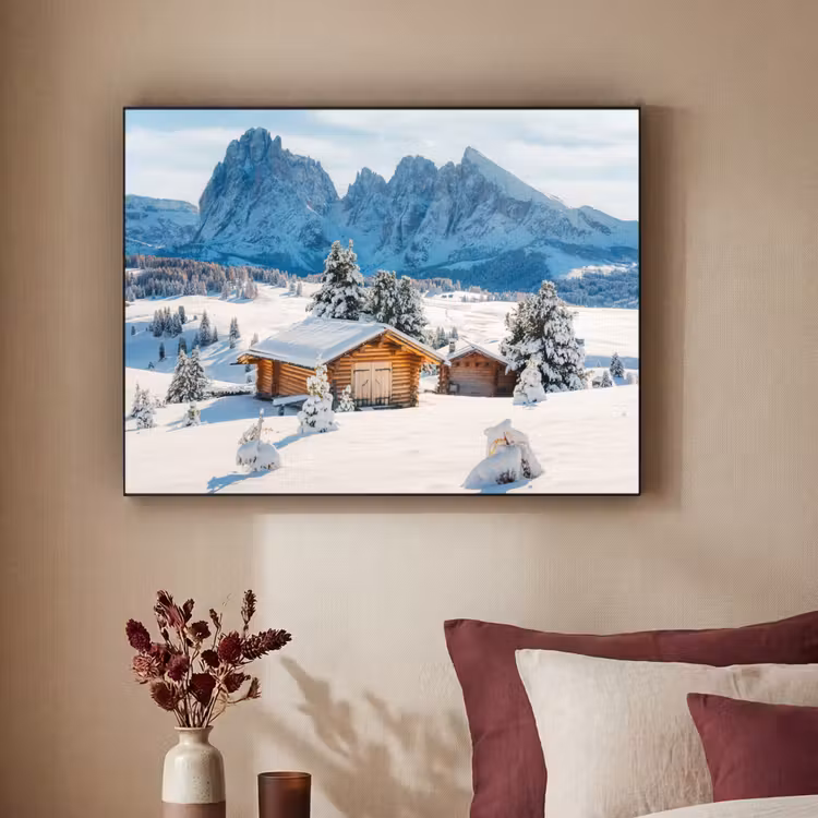 Art Frame - Winter - Huisje - Bergen - Uitzicht - Sneeuw — 3