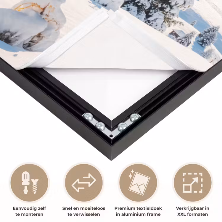 Art Frame - Winter - Huisje - Bergen - Uitzicht - Sneeuw — 4