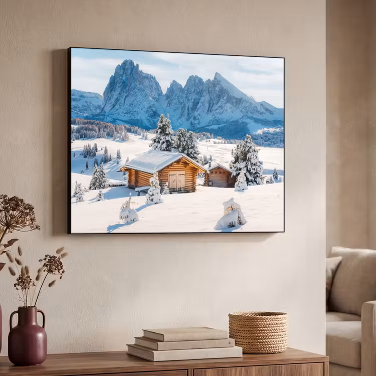 Art Frame - Winter - Huisje - Bergen - Uitzicht - Sneeuw — 7