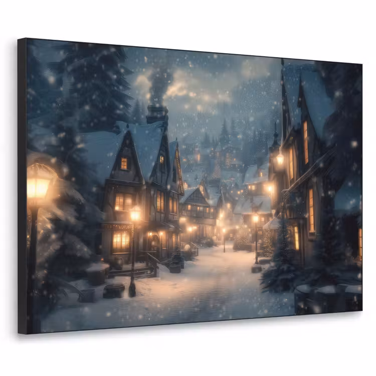 Art Frame - Winterdorp - Sneeuw - Donker — 1
