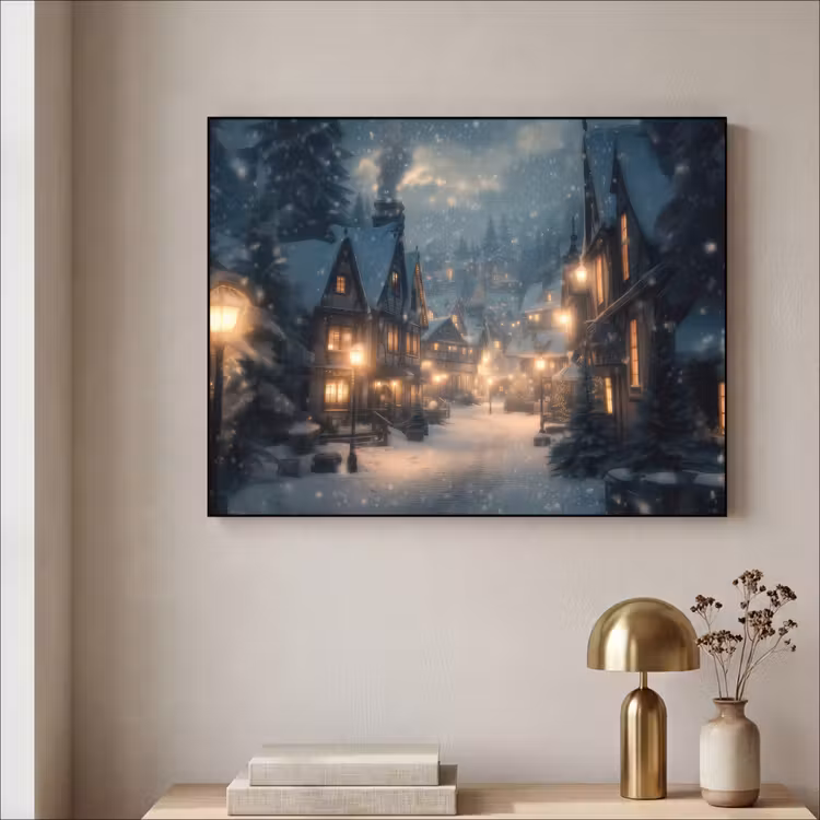 Art Frame - Winterdorp - Sneeuw - Donker — 5