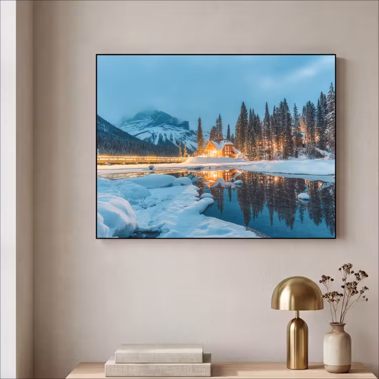 Art Frame - Winterlandschap - Natuur - Huis - Bergen - Sneeuw — 5