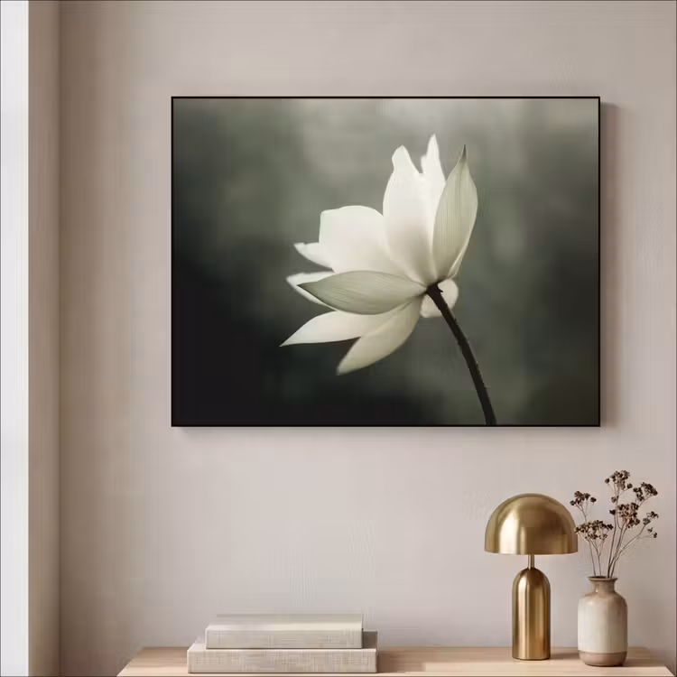 Art Frame - Wit - Lotus - Donker - Bloem — 5