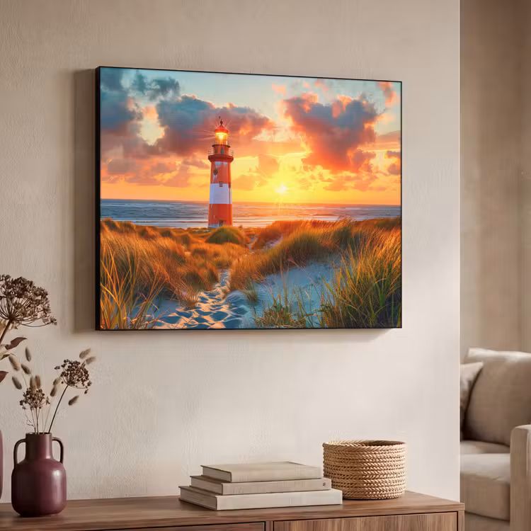 Art Frame - Vuurtoren - Zonsondergang - Duinen - Horizon — 7