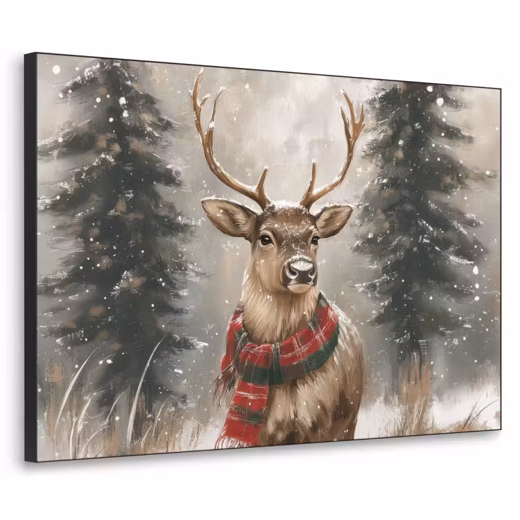 Art Frame - Winter - Bos - Rendier - Donker — 1