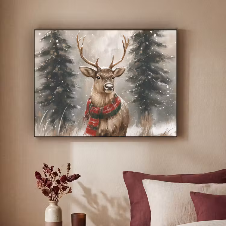 Art Frame - Winter - Bos - Rendier - Donker — 3