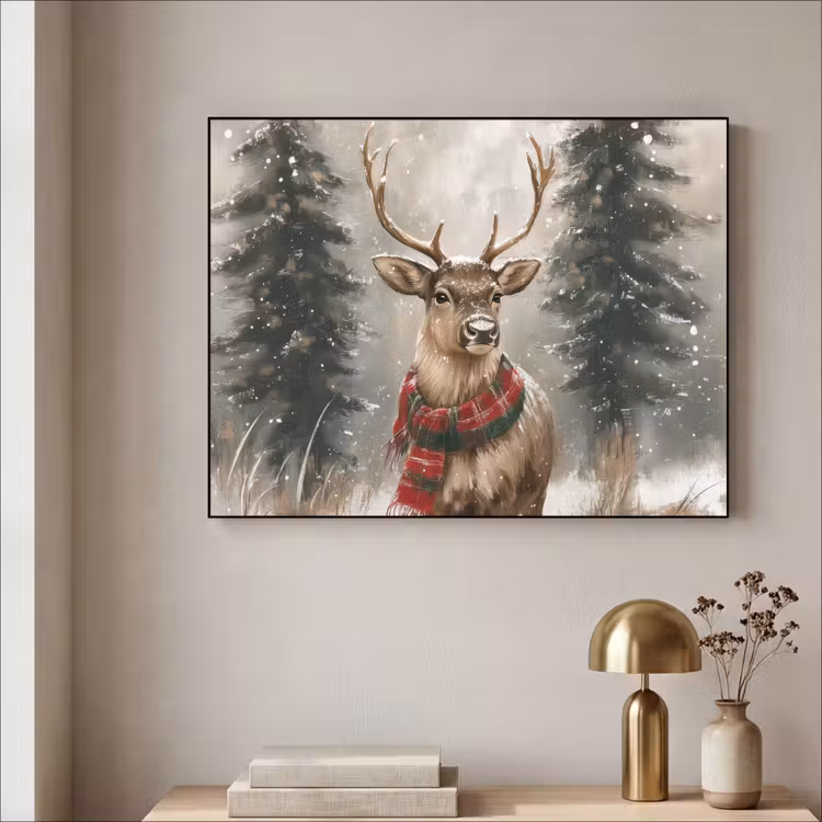 Art Frame - Winter - Bos - Rendier - Donker — 5