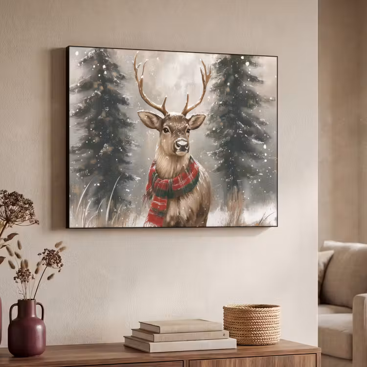 Art Frame - Winter - Bos - Rendier - Donker — 7