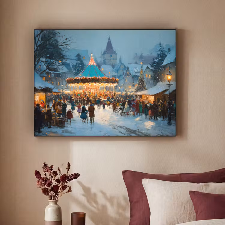 Art Frame - Winterkermis - Dorp - Kleurrijk — 3