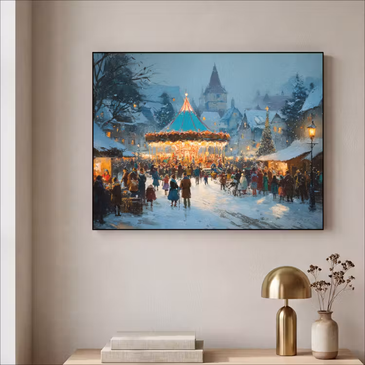 Art Frame - Winterkermis - Dorp - Kleurrijk — 5