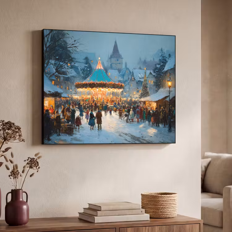 Art Frame - Winterkermis - Dorp - Kleurrijk — 7