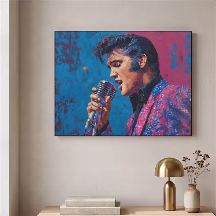 Art Frame - Zingende man - Glitterjas - Microfoon — 5