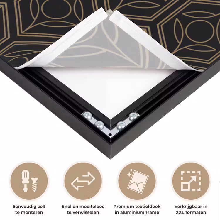 Art Frame - Zwart - Goud - Bloemenkern — 4