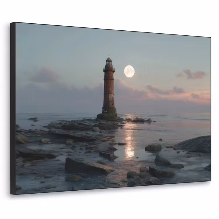 Art Frame - Vuurtoren - Stenen - Water - Maan — 1