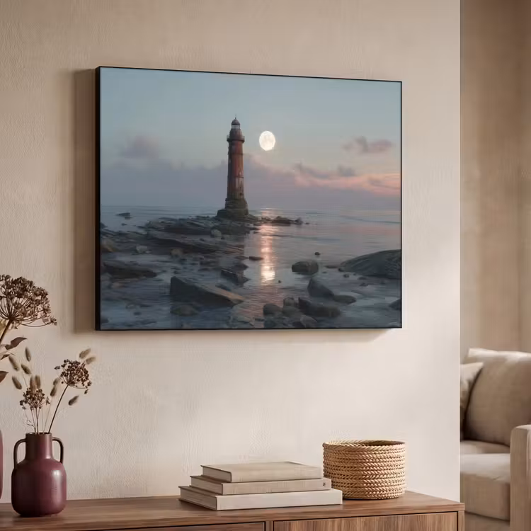 Art Frame - Vuurtoren - Stenen - Water - Maan — 7