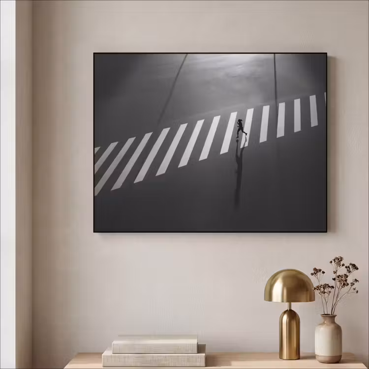 Art Frame - Zeebrapad - Hardloper - Zwart - Wit — 5