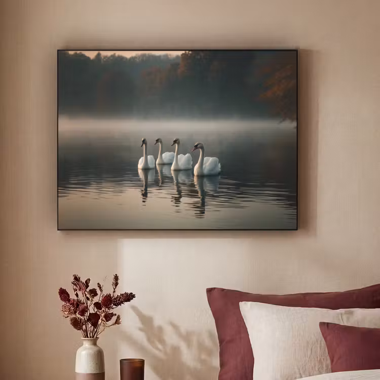 Art Frame - Zwanen - Wit - Water - Mist — 3