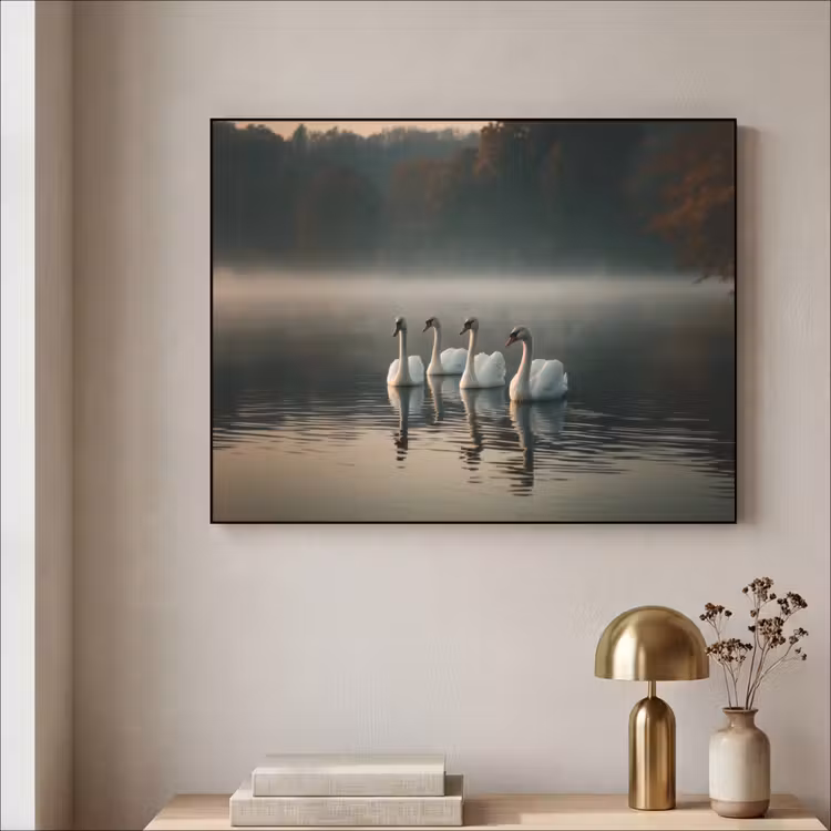 Art Frame - Zwanen - Wit - Water - Mist — 5
