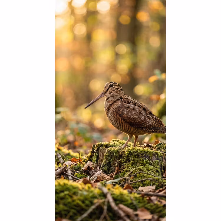 Behang - Houtsnip - Bos - Bladeren - Herfst - Gecamoufleerd — 2
