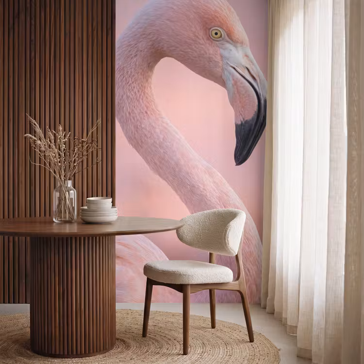 Behang - Flamingo - Portret - Roze — 4