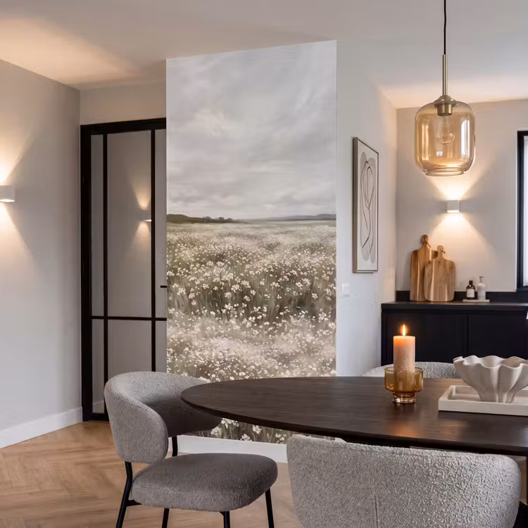 Behang - Illustratie - Landschap - Wit — 5