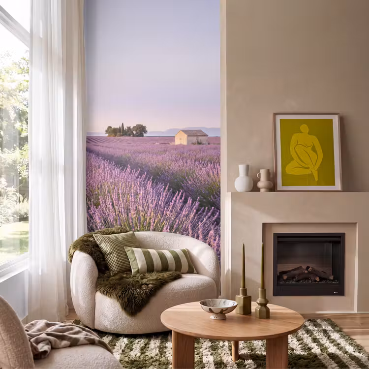 Behang - Lavendel - Landschap - Sereen - Paars — 1
