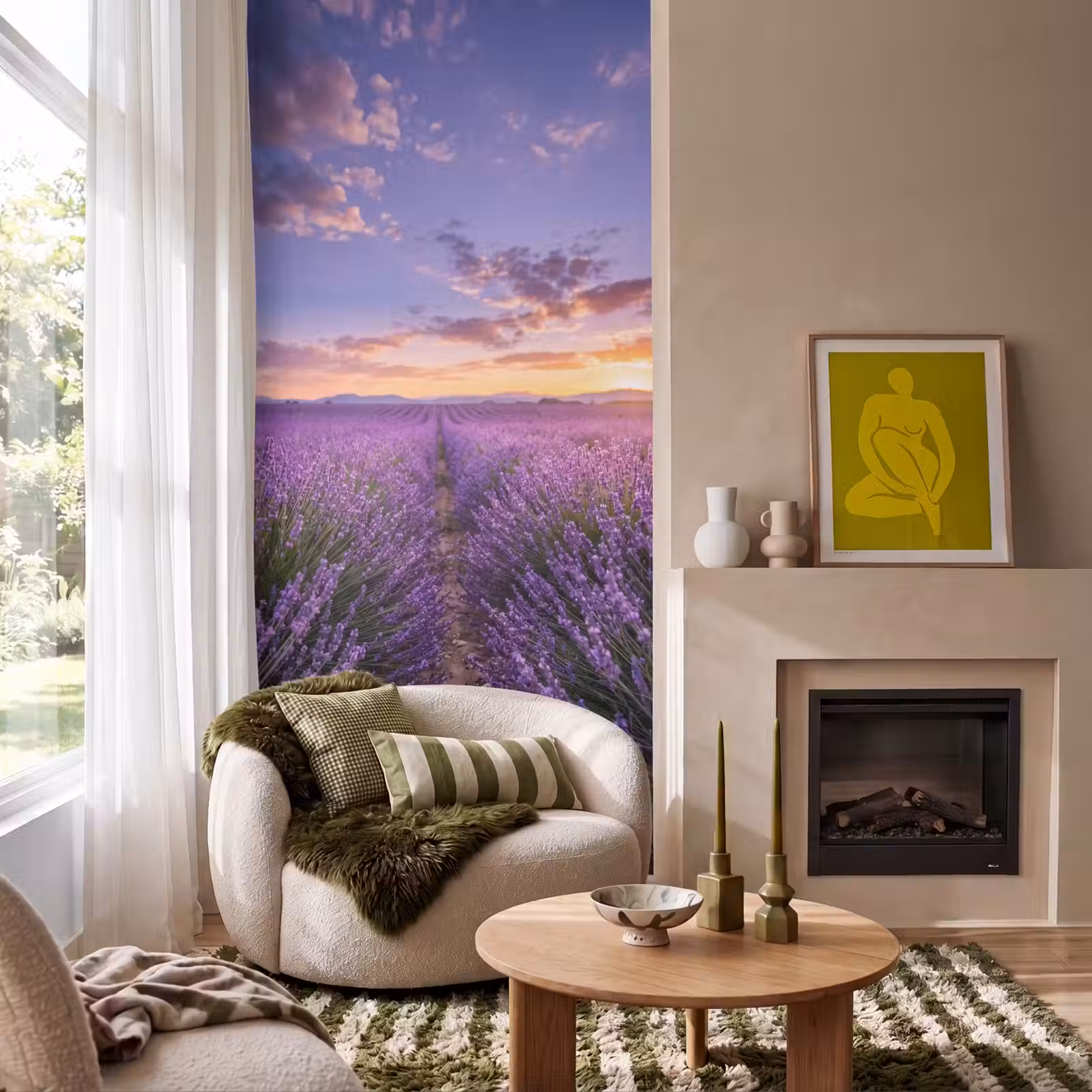 Behang - Lavendel - Veld - Natuur - Paars — 1