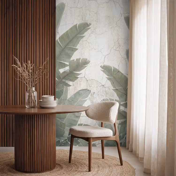 Behang - Bananenbladeren - Beton - Groen — 4