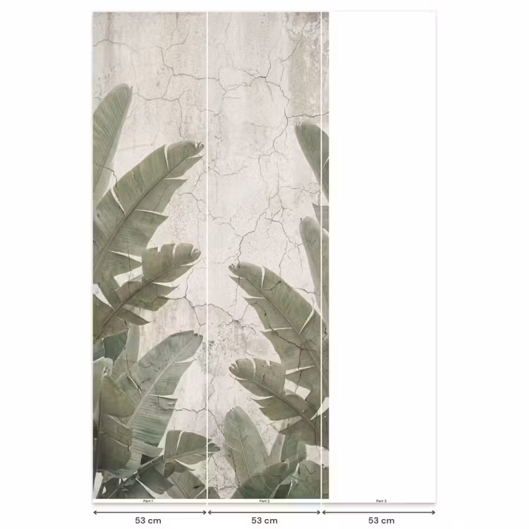 Behang - Bananenbladeren - Beton - Groen — 6