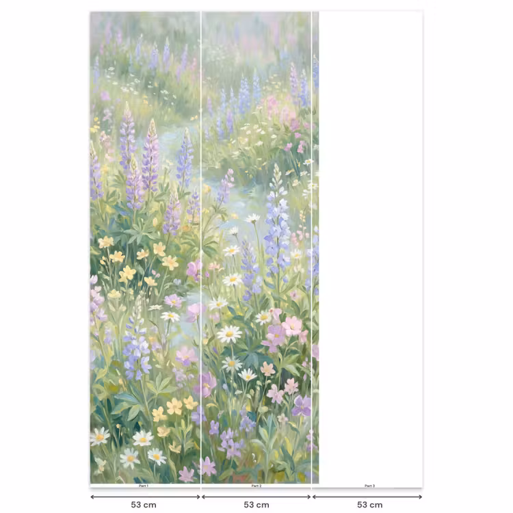 Behang - Bloemenveld - Heuvels - Kleurrijk — 6