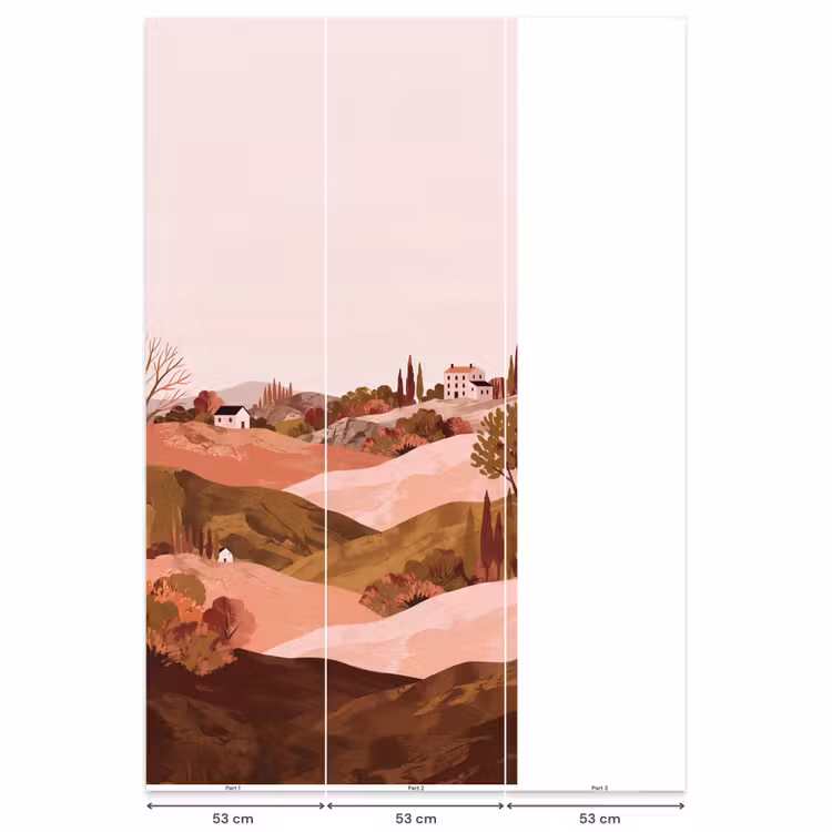 Behang - Heuvellandschap - Grafisch - Terracotta — 6