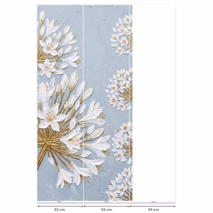 Behang - Illustratie - Bloemen - Blauw — 6