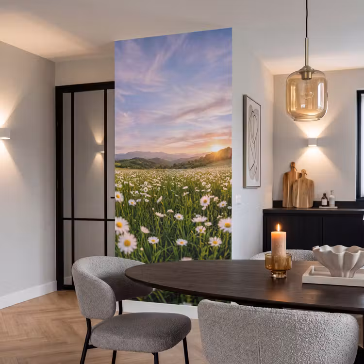 Behang - Madelief - Veld - Heuvels - Groen β 5