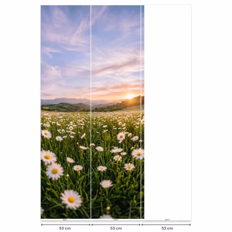 Behang - Madelief - Veld - Heuvels - Groen β 6