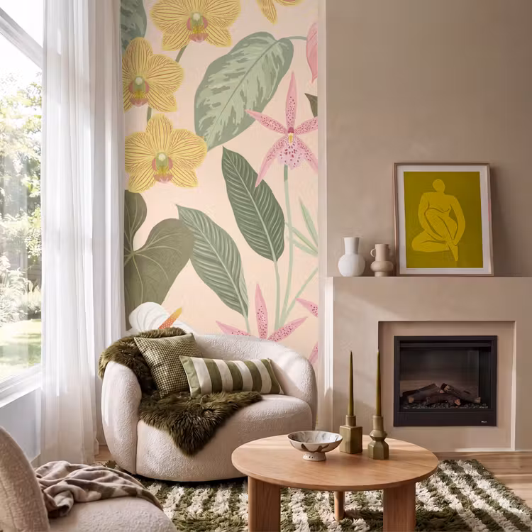 Behang - Patroon - Bloemen - Kleurrijk — 1