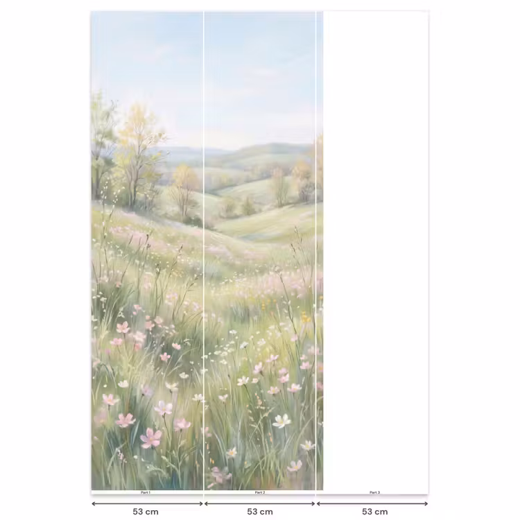 Behang - Bloemen veld - Bloemen - Groen — 6