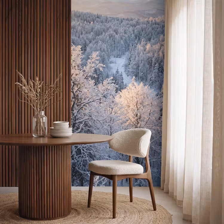 Behang - Bos - Bergen - Goud - Winter - Warm — 4