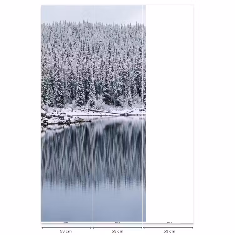 Behang - Bos - Reflectie - Meer - Winter - Serene — 6