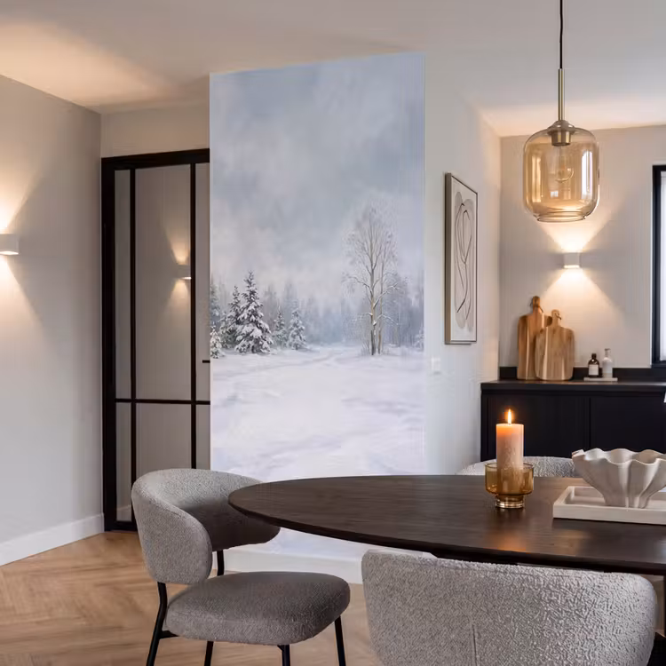 Behang - Bospad - Dennen - Sneeuw - Winter - Rustgevend — 5