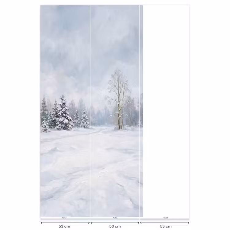 Behang - Bospad - Dennen - Sneeuw - Winter - Rustgevend — 6