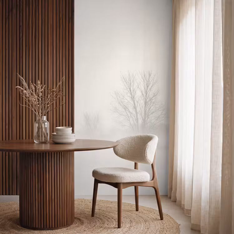 Behang - Boom - Mist - Sneeuw - Winter - Minimalistisch — 4