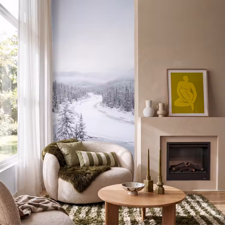Behang - Rivier - Bevroren - Landschap - Winter — 1